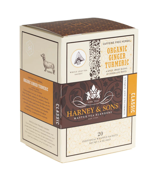 Organic Ginger Turmeric, Box of 20 Individually Wrapped Sachets